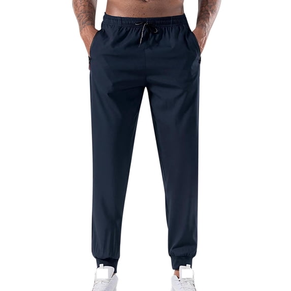 Cavosen Mens Jogger Pants with Pocket Ankle Length Workout Jogger Solid Big and Tall Pull on Causual Pants