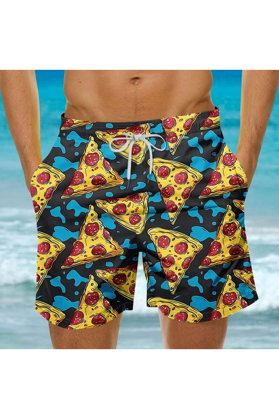 Mens Lounge Shorts Casual Swim Trunks with Pocket Hawaiian Print Breathable Lightweight Shorts Summer Trendy Beach Shorts Multicolor 3XL