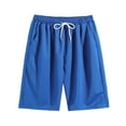 thumbnail image 1 of Cavosen Mens Shorts Athletic Casual Drawstring Elastic Waistband Shorts with Pocket Solid Breathable Lightweight Shorts Summer Trendy Shorts Blue S, 1 of 4