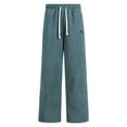 thumbnail image 1 of Cavosen Mens Straight Leg Pants with Drawstring Fleece Full Length Corduroy Elastic Waist Pants Causual Pants, 1 of 3