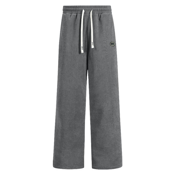 Cavosen Mens Straight Leg Pants with Drawstring Fleece Full Length Corduroy Elastic Waist Pants Causual Pants