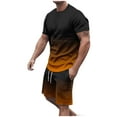 thumbnail image 1 of Cavosen Mens Suits 2PC Big and Tall Short Sleeve Crewneck Shirt Shorts Print Lightweight Matching Sets, 1 of 7