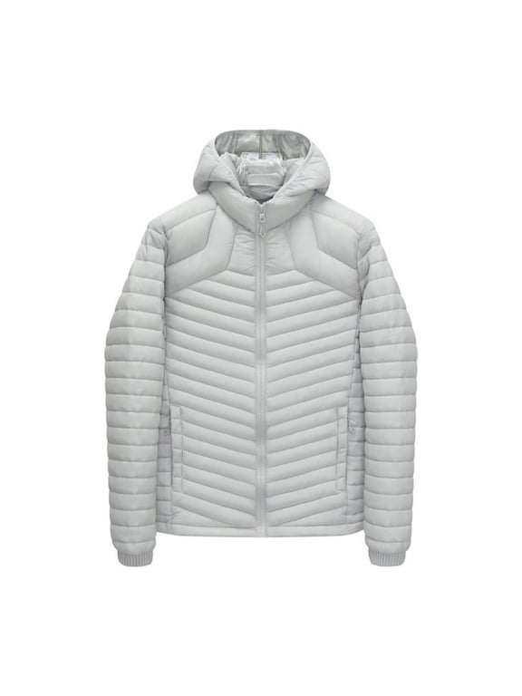 Mens Winter Padded Parka Lightweight Zipper Quilted Long Sleeve Puffy Coat Hooded Insulated Solid Jacket Trendy Outerwear with Pockets