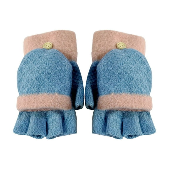 Cavosen Mittens for Women with Half Fingers Winter Warm Soft Knit Fleece Fingerless Touchscreen Gloves Convertible Breathable Mittens Cold Protection Outdoor Cold Weather