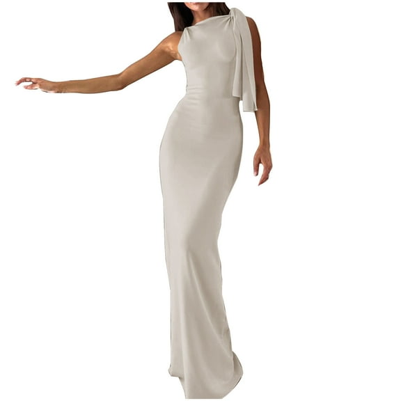 Cavosen One Shoulder Dresses for Women Sleeveless Maxi Mermaid Evening Gowns Off the Shoulder Cocktail Elegant Dress