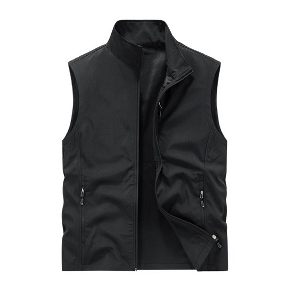 Cavosen Packable Jacket Lightweight Dry Faster Sleeveless Cargo Vest Zipper Thermal Solid Coat Winter Soft Hiking Travel Tops