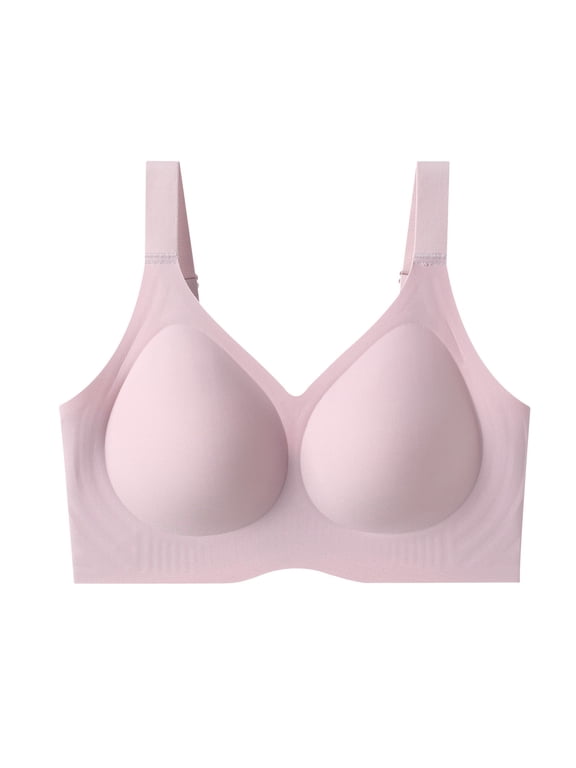 Padded Bras for Women Plus Size Seamless Bras Push Up Solid Stretch Bralettes Wide Straps Breathable Everyday Underwear