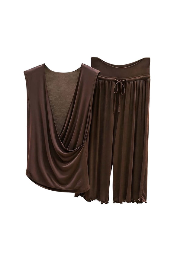 Pajama Sets for Women 2 Piece Shorts V Neck Cozy Lounge Set Lightweight Nightwear Solid Classic Sleepwear