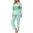 thumbnail image 1 of Cavosen Pajamas for Women Set Long 2 Piece Outfit Sets Pants Long Sleeve V-Neck Tops Homewear Trendy Sleepwear Lightweight Soft Nightwear House Lounge Set Fall Winter Clothes, 1 of 5