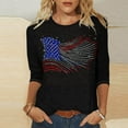 thumbnail image 1 of Cavosen Patriotic Clothes for Women Petite 4th of July 3/4 Sleeve Round Neck Tops USA Flag Print T Shirts Lady XL Red White and Blue Casual Shirts Funny Patriotic Tunic Tees 2025 Patriotic Outfits, 1 of 5