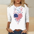 thumbnail image 1 of Cavosen Patriotic Shirts for Women 4th of July 3/4 Sleeve Crew Neck Shirts American Flag Print Shirts Lady XL Red White and Blue Casual Tops Funny Patriotic Tunic Tees 2025 Patriotic Blouses, 1 of 5