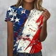thumbnail image 1 of Cavosen Patriotic T Shirts for Women Petite Red White and Blue Short Sleeve Round Neck T Shirts American Flag Graphic Shirts Lady XL Patriotic Casual Shirts Independence Day Tunic Tees, 1 of 4