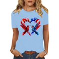 thumbnail image 1 of Cavosen Patriotic Tops for Women Petite 4th of July Short Sleeve Crew Neck Tops American Flag Print T Shirts Lady XL Red White and Blue Casual Tops Funny Patriotic Tunic Tees 2025 Patriotic Clothes, 1 of 8