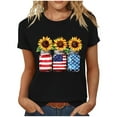 thumbnail image 1 of Cavosen Patriotic Tops for Women Petite 4th of July Short Sleeve Round Neck Shirts American Flag Print Shirts Lady XL Red White and Blue Casual Tops Funny Patriotic Tunic Tees 2025 Patriotic Blouses, 1 of 3