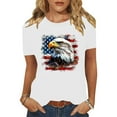 thumbnail image 1 of Cavosen Patriotic Tops for Women Petite Independence Day Short Sleeve Round Neck T Shirts American Flag Graphic Tops Lady L 4th of July Casual T Shirts Red White and Blue Tunic Tees Patriotic Blouses, 1 of 8