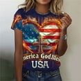 thumbnail image 1 of Cavosen Patriotic Tops for Women Petite Patriotic Short Sleeve Crew Neck Tops USA Star Striped Print T Shirts Lady XL Independence Day Casual Tops Funny 4th of July Tunic Tees 2025 Patriotic Clothes, 1 of 5