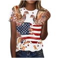 thumbnail image 1 of Cavosen Patriotic Tops for Women Plus Size Patriotic Short Sleeve Crewneck Shirts Lady 5X Independence Day Casual Tops Funny 4th of July Tunic Tees Patriotic Blouses, 1 of 6