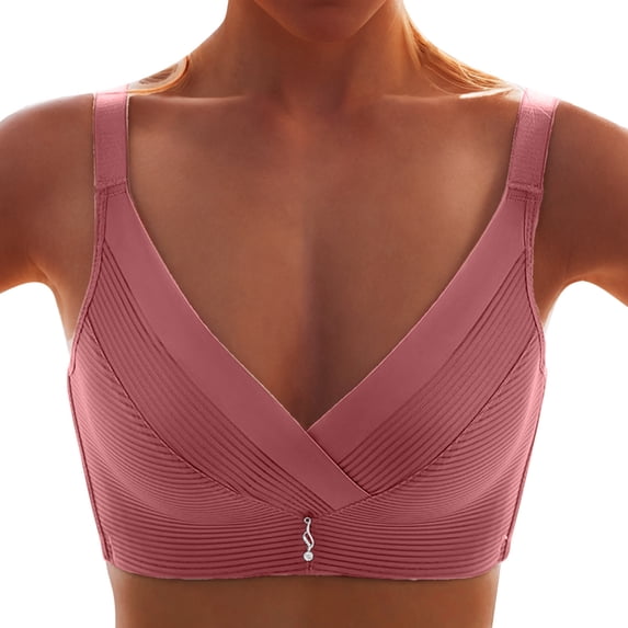 Cavosen Plus Size Bra Lace Wireless Bras Push Up Solid Stretch Bralettes Wide Straps Breathable Everyday Underwear