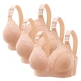 thumbnail image 1 of Cavosen Plus Size Bras for Women Lace Wireless Supportive Bras Push Up Solid Stretch Bralettes Wide Straps Breathable Every day Underwear, 1 of 7