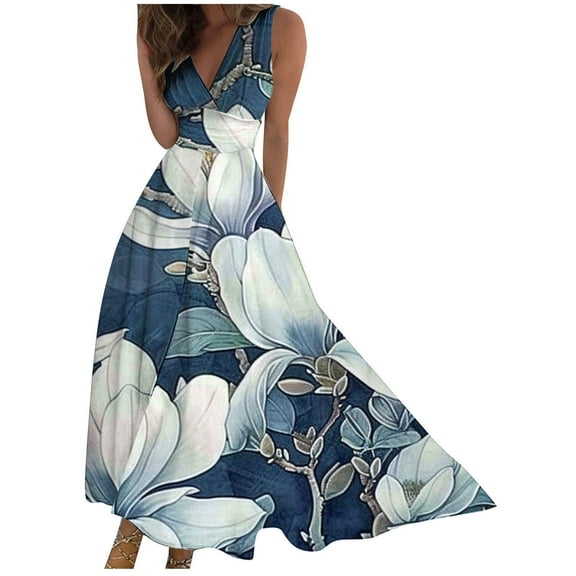 Cavosen Plus Size Cocktail Dress with Sleeveless V Neck Sleeveless Midi Evening Gowns Ball Dress Elegant Wedding Guest Cocktail Party Dress