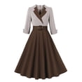 thumbnail image 1 of Cavosen Plus Size Dresses Long Sleeve Midi Evening Gowns Ball Dress Elegant Vintage Wedding Guest Cocktail Party Dress, 1 of 8