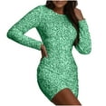 thumbnail image 1 of Cavosen Plus Size Homecoming Dresses Crew Neck Long Sleeve Mini Evening Gowns Solid Ball Dress Elegant Wedding Guest Cocktail Party Dress, 1 of 6