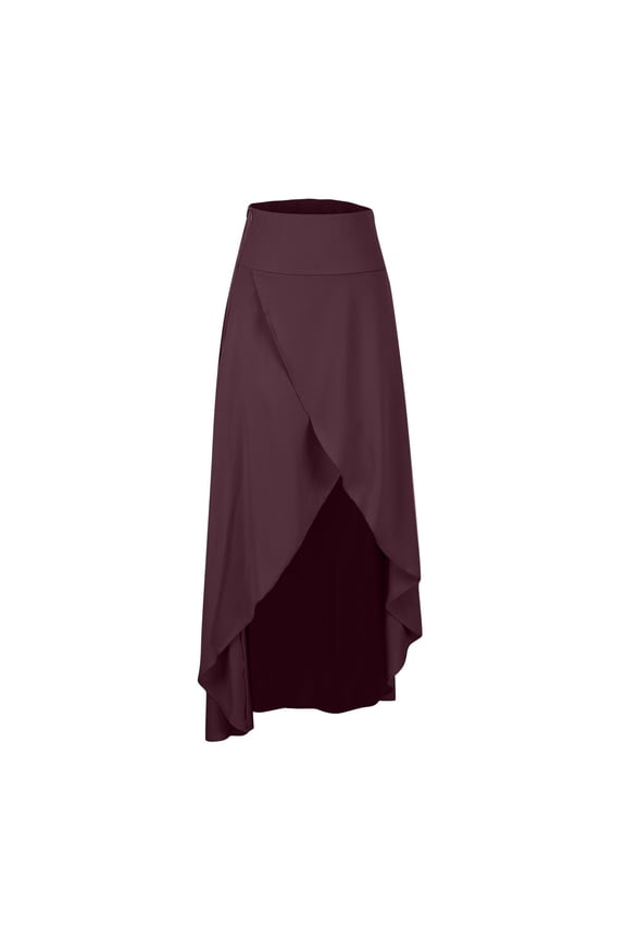Plus Size Maxi Skirt Midi Skirts Asymmetrical Solid Skirts Trendy Date Night Cocktail Party Skirt