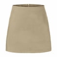 thumbnail image 1 of Cavosen Plus Size Mini Skirt Loose Elastic Waist Bodycon Skirt Ladies Work Soft Summer Skirt Beige L, 1 of 4