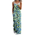 thumbnail image 1 of Cavosen Plus Size Oversized Linen Jumpsuits Long Overalls with Pocket Print Lightweight Summer Vacation Rompers, 1 of 6