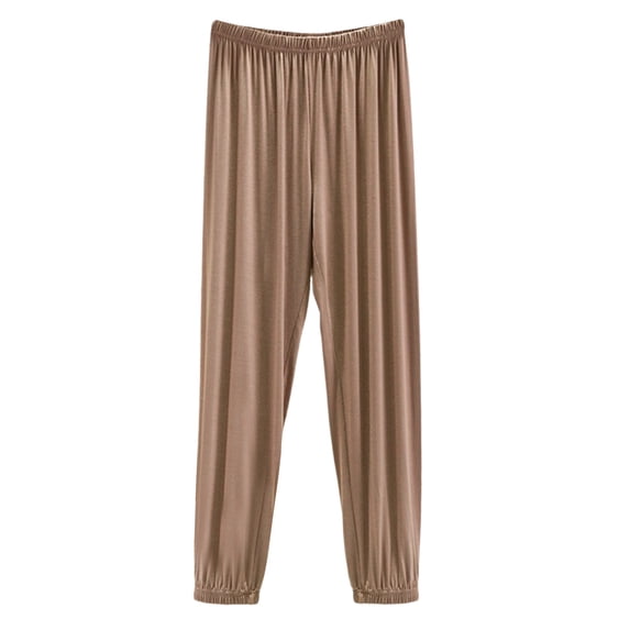 Cavosen Plus Size Pajama Pants Ankle Length Workout Jogger Solid Pull on Loose Fitting Pants