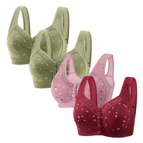 Cavosen Plus Size Push up Bra Plus Size Wireless Bras Push Up Full Coverage Stretch Bralettes Wide Straps Breathable Comfortable Underwear