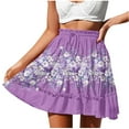 thumbnail image 1 of Cavosen Plus Size Skirt Elastic Waist Mini Skirts A Line Floral Short Skirts Elegant Cute Workout Club Skirt, 1 of 7