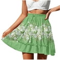 thumbnail image 1 of Cavosen Plus Size Skirt Elastic Waist Mini Skirts A Line Floral Short Skirts Elegant Cute Workout Club Skirt, 1 of 7