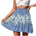 thumbnail image 1 of Cavosen Plus Size Skirt Elastic Waist Mini Skirts A Line Floral Short Skirts Elegant Cute Workout Club Skirt, 1 of 7