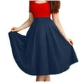 thumbnail image 1 of Cavosen Plus Size Skirts for Women High Waist Midi Skirts A Line Solid Skirts Elegant Workout Club Skirt with Pocket, 1 of 6