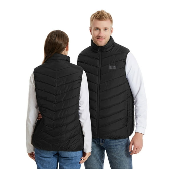 Cavosen Plus Size Sweater Vest Sleeveless Electric Heated Vest with Battery Hooded Loose Jacket Windproof Warm Casual Outerwear