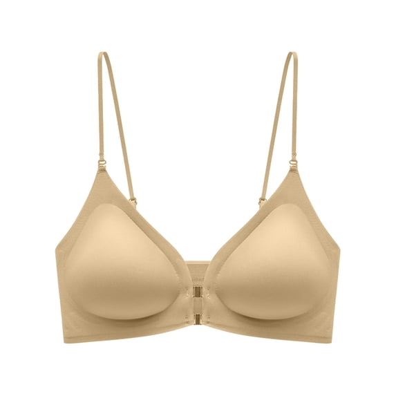 Cavosen Push up Bras Plus Size Seamless Supportive Bras Solid Stretch Front Closure Bralettes Spaghetti Strap Breathable Tshirt Sleep Underwear