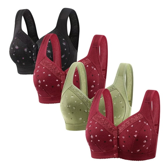 Cavosen Push up Bras for Women Plus Size Wireless Bras Push Up Full Coverage Stretch Bralettes Wide Straps Breathable Comfortable Underwear