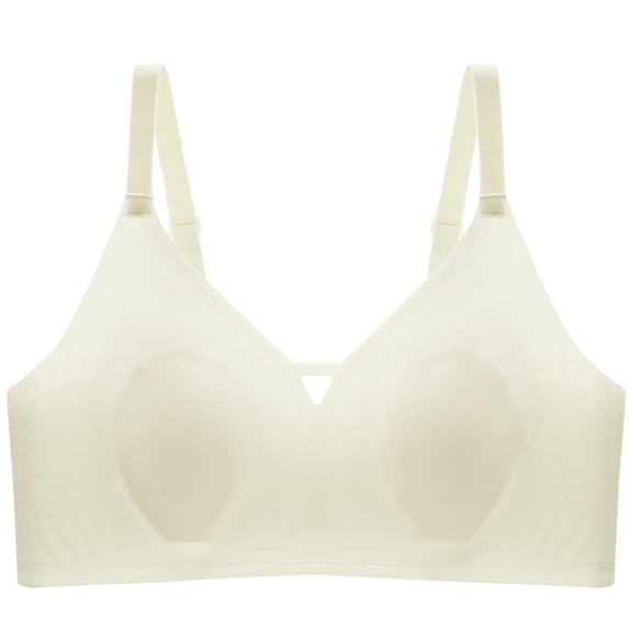 Cavosen Push up Bras for Women Plus Size Wireless Supportive Bras Lightly Padded Solid Stretch Bralettes Wide Straps Breathable Sleep Underwear