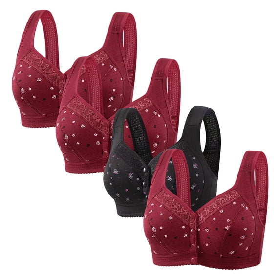 Cavosen Push up Sports Bras for Women Plus Size Wireless Bras Push Up Full Coverage Stretch Bralettes Wide Straps Breathable Everyday Underwear