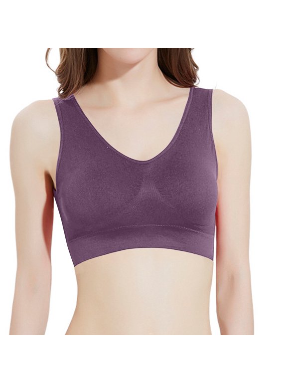 Push up Sports Bras for Women Wireless Bras Push Up Full Coverage Lightly Padded Stretch Bralettes Wide Straps Tshirt Comfortable Underwear