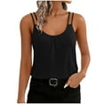 thumbnail image 1 of Cavosen Racer Back Tank Tops Womens Crew Neck Sleeveless Top Double Strap Solid Lightweight Basic Cami Tank Breathable Summer Trendy Tops, 1 of 8