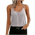 thumbnail image 1 of Cavosen Racer Back Tank Tops Womens Crew Neck Sleeveless Top Double Strap Solid Lightweight Basic Cami Tank Breathable Summer Trendy Tops, 1 of 8