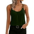 thumbnail image 1 of Cavosen Racer Back Tank Tops Womens Crew Neck Sleeveless Top Double Strap Solid Lightweight Basic Cami Tank Breathable Summer Trendy Tops, 1 of 7