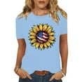 thumbnail image 1 of Cavosen Red White and Blue Shirts for Women Petite 4th of July Short Sleeve Crew Neck Tops American Flag Print T Shirts Lady XL Red White and Blue Casual Tops Patriotic Tunic Tees Patriotic Clothes, 1 of 8