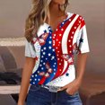 thumbnail image 1 of Cavosen Red White and Blue Shirts for Women Petite Patriotic Short Sleeve V-Neck Tops American Flag Print T Shirts Lady XL Independence Day Casual Tops 4th of July Tunic Tees 2025 Patriotic Clothes, 1 of 5