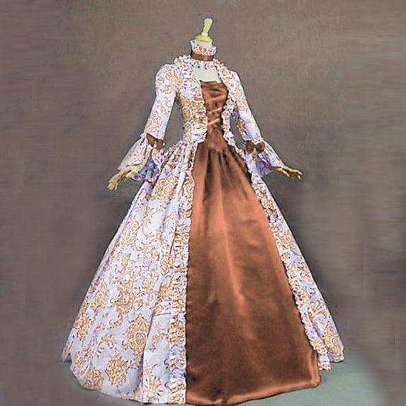 Cavosen Renaissance Dress for Women Gothic Medieval Retro Dress Square Neck Maxi Dress Long Dress Long Bell Sleeve Floor Length Dress Lace Patchwork Traditional Vintage Court Dress