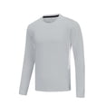 thumbnail image 1 of Cavosen Round Neck Shirts for Men Long Sleeve Elastic Sport Outdoor Lightweight Bottom Shirt Solid Color Comfortable Tops, 1 of 7