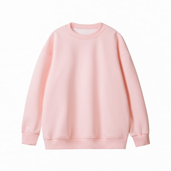 Cavosen Round Neck Shirts for Men Long Sleeve Thickened Lightweight Pullover Fleece Comfortable Solid Color Versatile Tops