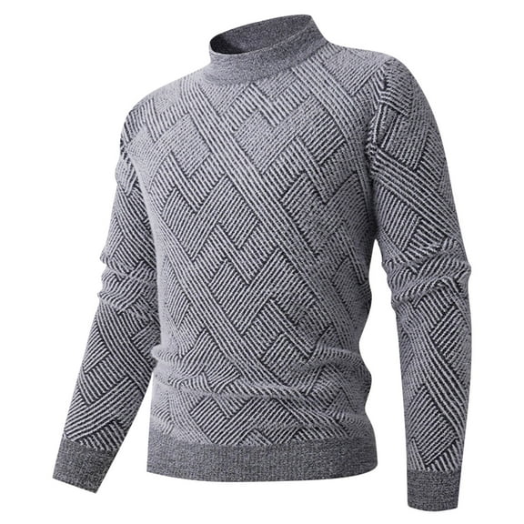 Cavosen Round Neck Shirts for Men Long Sleeve Warm Thickened Knitted Lightweight Pullover Casual Comfortable Versatile Tops